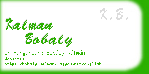kalman bobaly business card