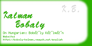 kalman bobaly business card